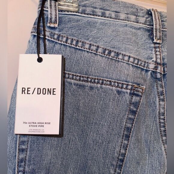 Re/Done | NWTs 70s Ultra High Rise Stove Pipe Jeans Size 25 - Picture 6 of 8